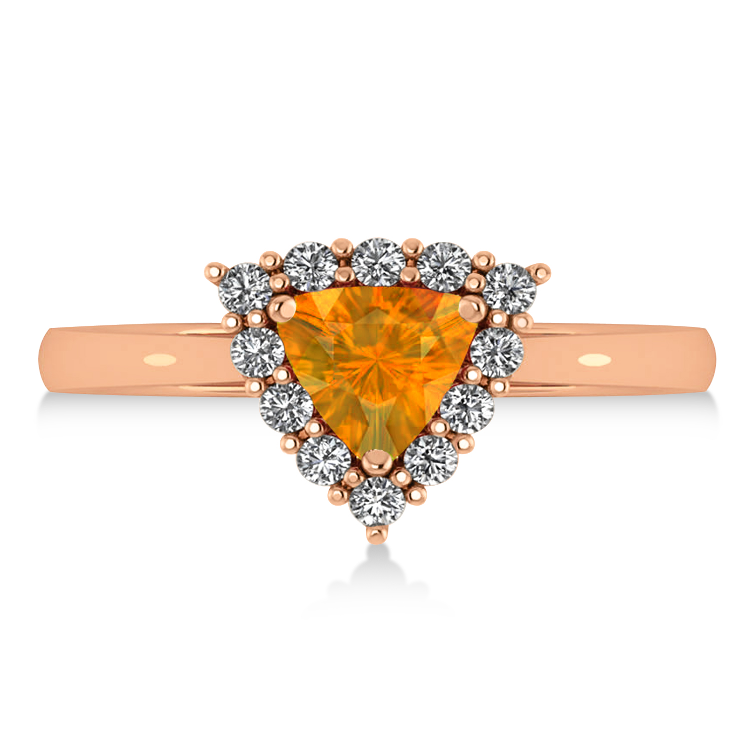 Diamond & Citrine Trillion Cut Ring 14k Rose Gold (1.26ct)