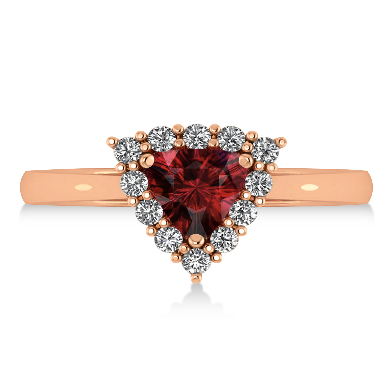 Diamond & Garnet Trillion Cut Ring 14k Rose Gold (1.7ct)
