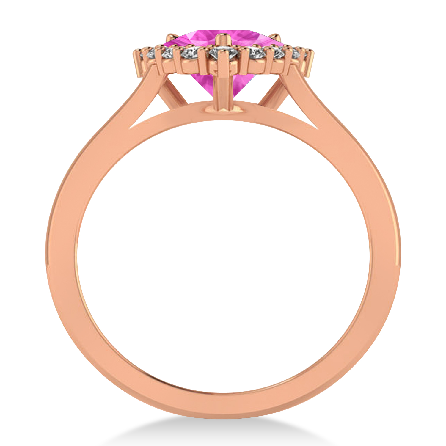 Diamond & Pink Sapphire Trillion Cut Ring 14k Rose Gold (1.78ct)