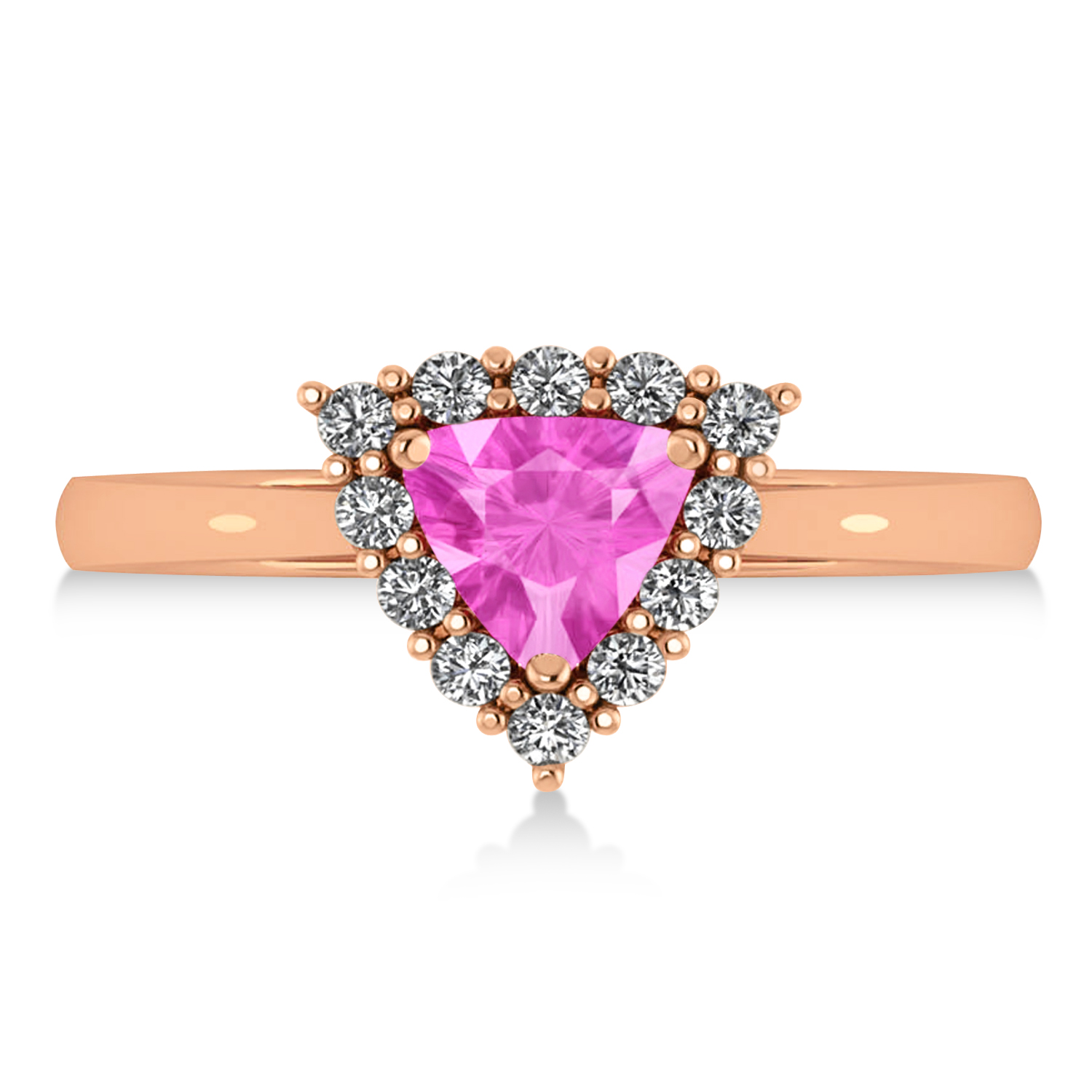 Diamond & Pink Sapphire Trillion Cut Ring 14k Rose Gold (1.78ct)