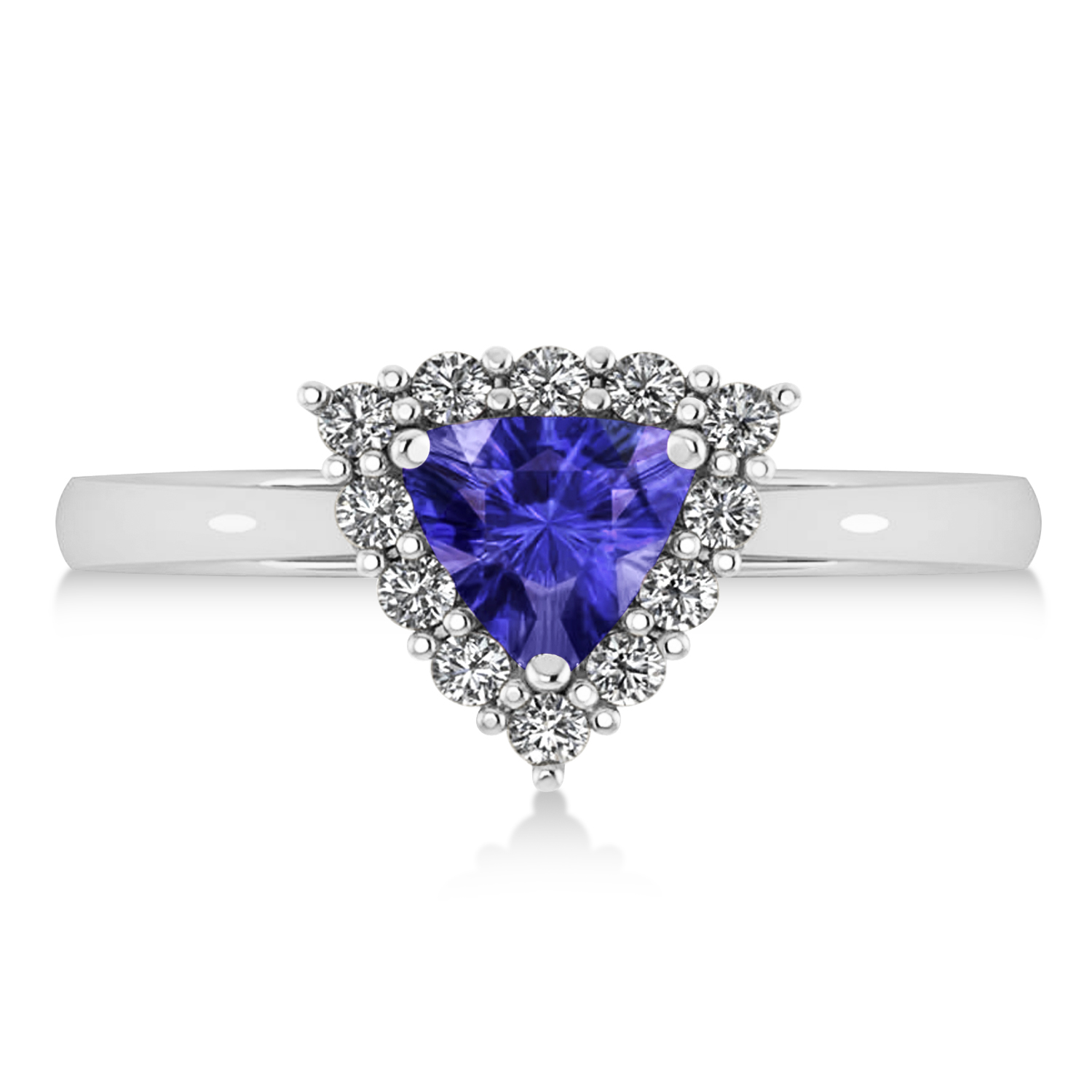 Diamond & Tanzanite Trillion Cut Ring 14k White Gold (1.53ct)
