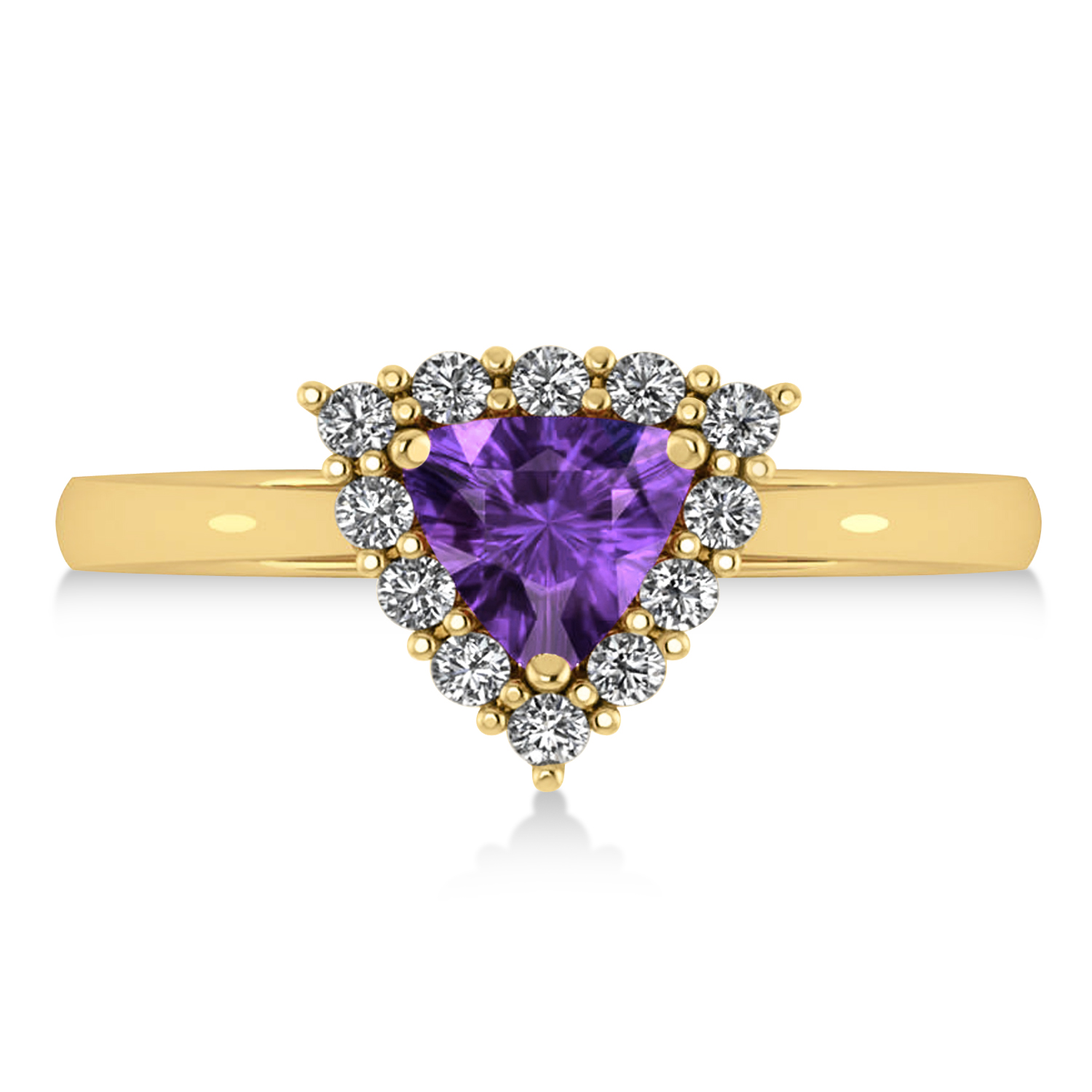 Diamond & Amethyst Trillion Cut Ring 14k Yellow Gold (1.26ct)