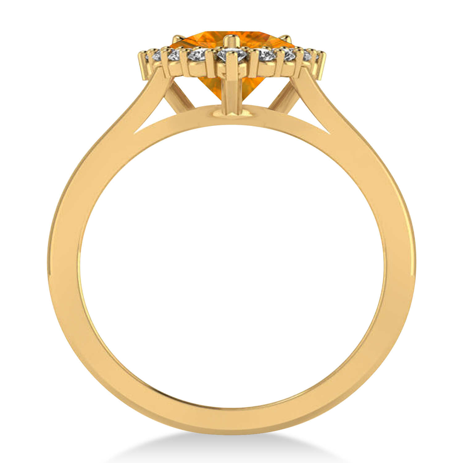 Diamond & Citrine Trillion Cut Ring 14k Yellow Gold (1.26ct)