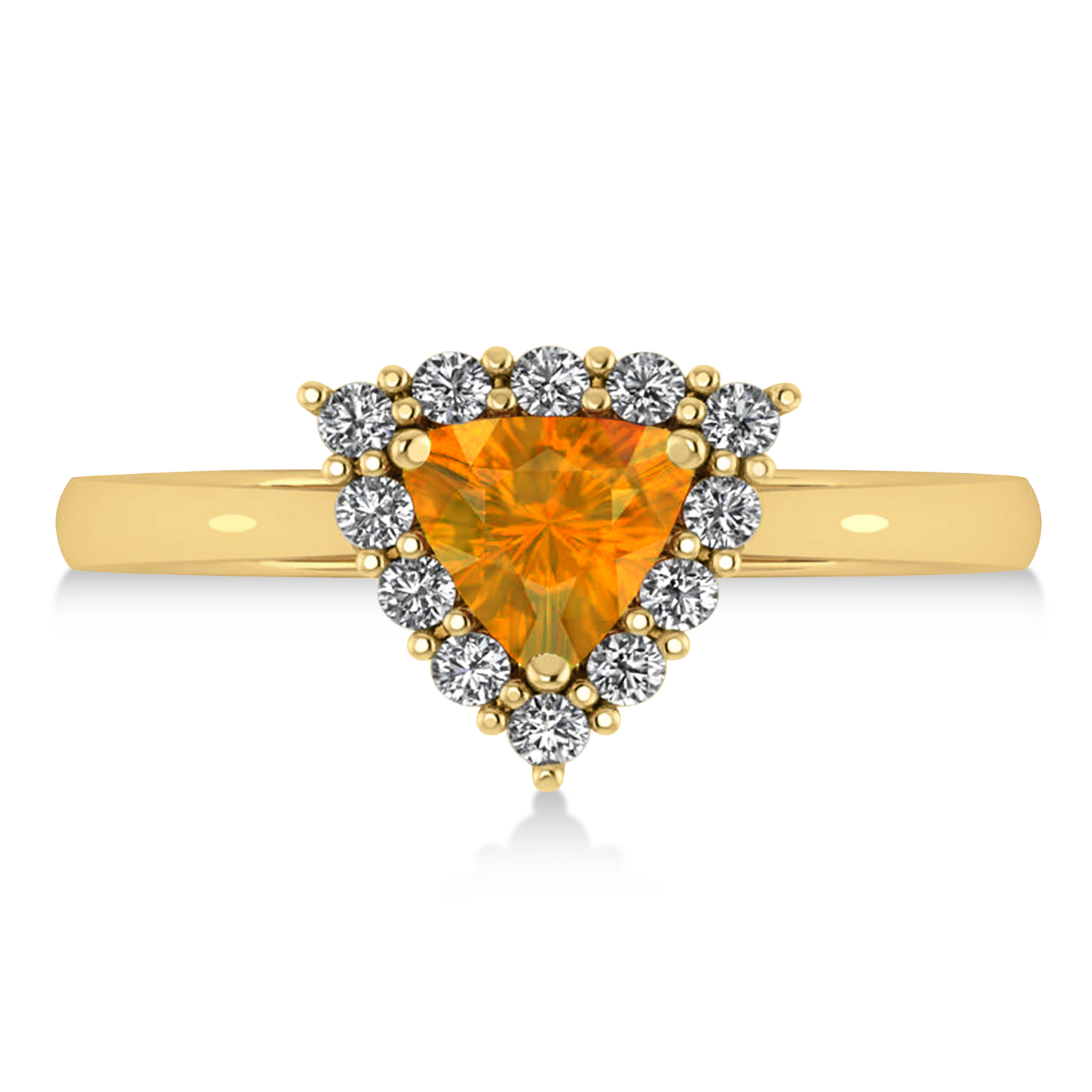 Diamond & Citrine Trillion Cut Ring 14k Yellow Gold (1.26ct)
