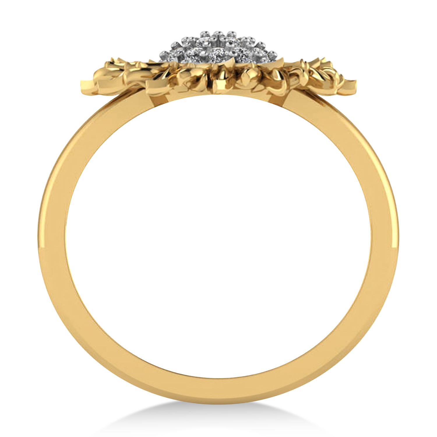 Diamond Sunflower Fashion Ring 14k Two-Tone Gold (0.19ct)