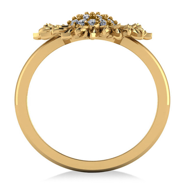 Diamond Sunflower Fashion Ring 14k Yellow Gold (0.19ct)