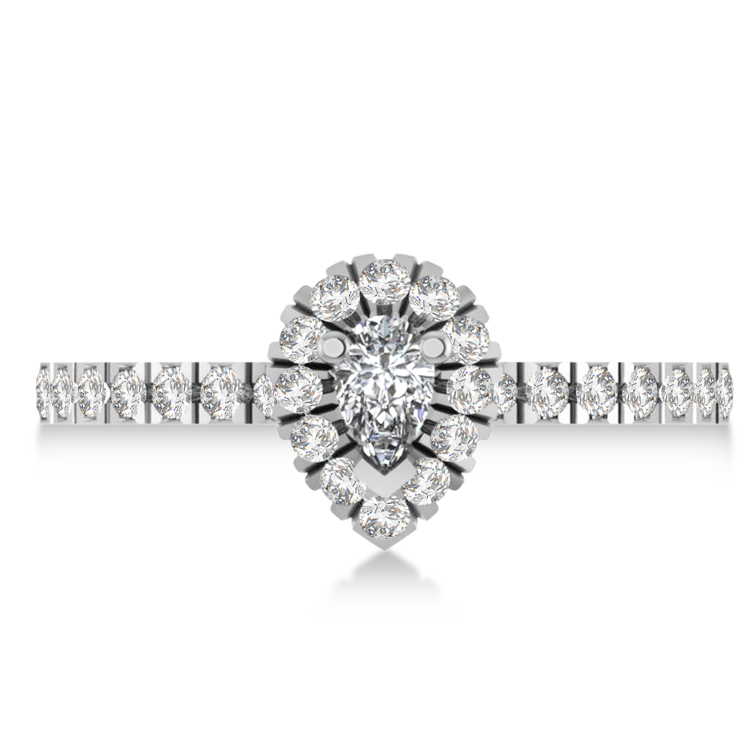 Pear Lab Grown Diamond Halo Engagement Ring 14k White Gold (0.63ct)
