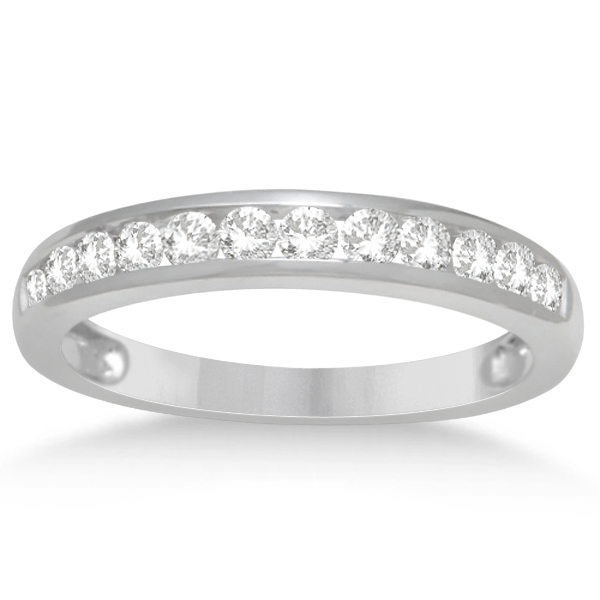 Diamond Halo Engagement Ring & Channel Set Band 14K White Gold 1.52ct