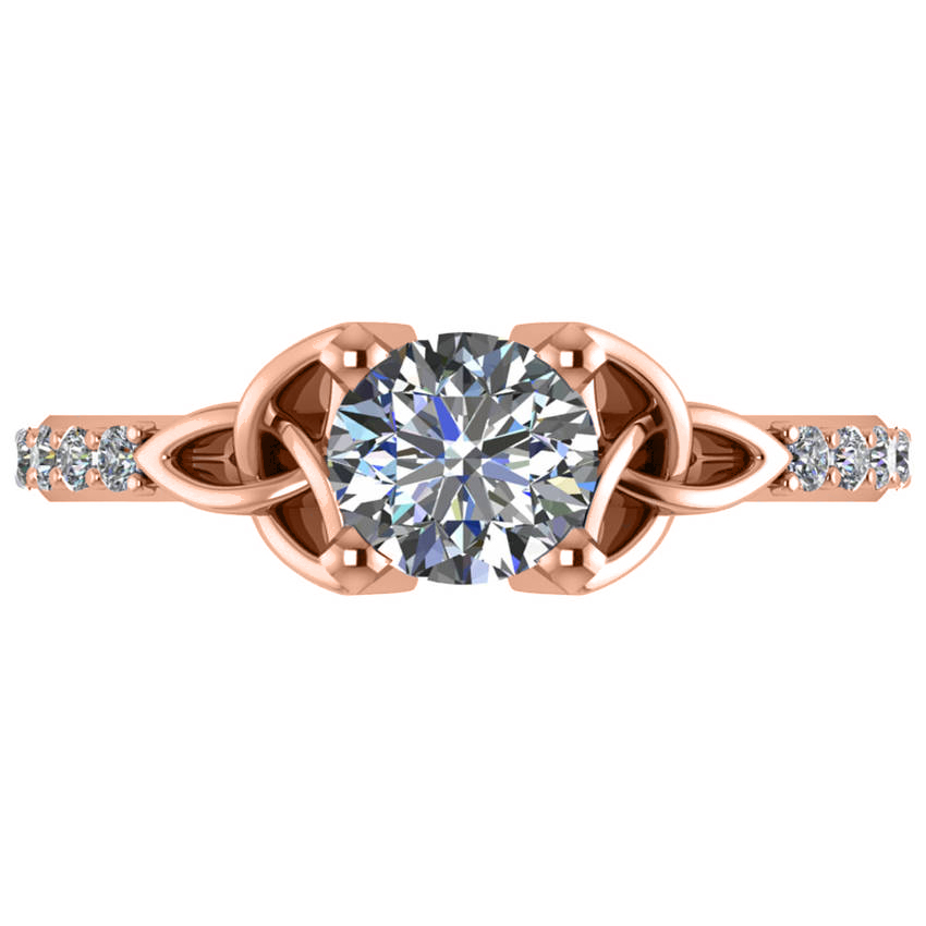 Luxe Diamond Celtic Knot Engagement Ring 14K Rose Gold 0.16ct