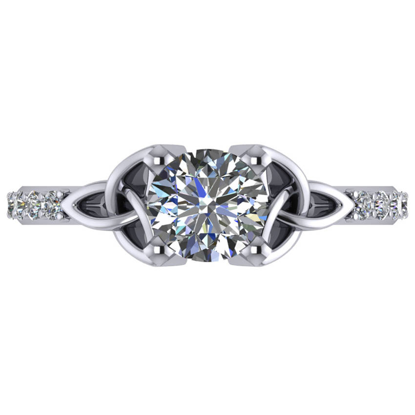 Luxe Lab Grown Diamond Celtic Knot Engagement Ring  Platinum 0.16ct