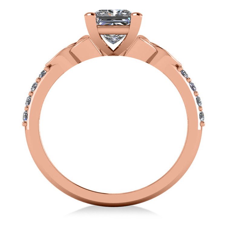 Princess Cut Lab Grown Diamond Celtic Knot Engagement Ring 14K Rose Gold 1.50ct
