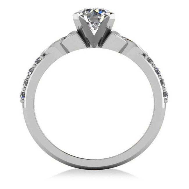 Round Lab Grown Diamond Celtic Knot Engagement Ring 14K White Gold (0.75ct)