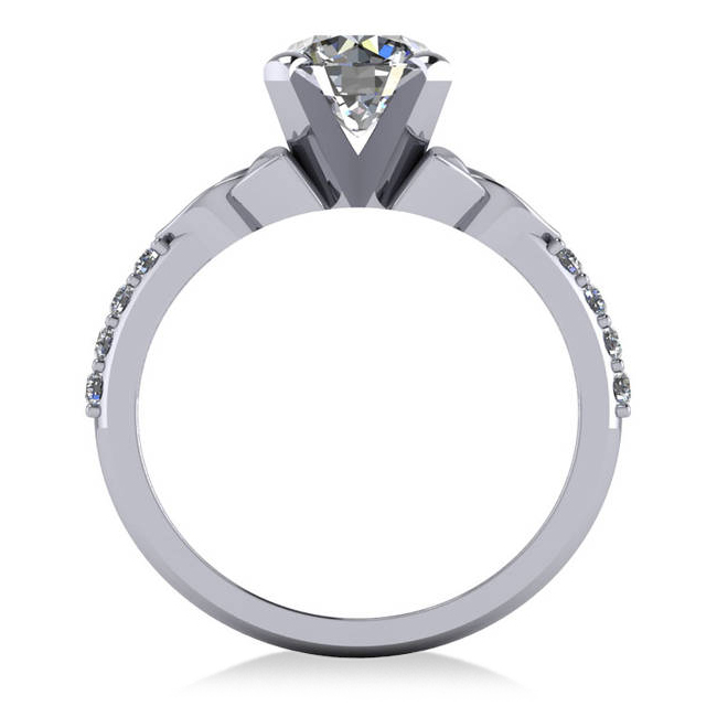 Round Lab Grown Diamond Celtic Knot Engagement Ring 14K White Gold (1.50ct)