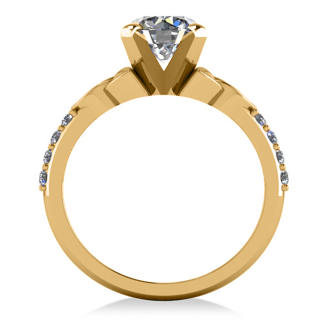 Round Lab Grown Diamond Celtic Knot Engagement Ring 14K Yellow Gold 1.50ct