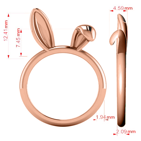 Bunny Ears Fashion Ring 14k Rose Gold