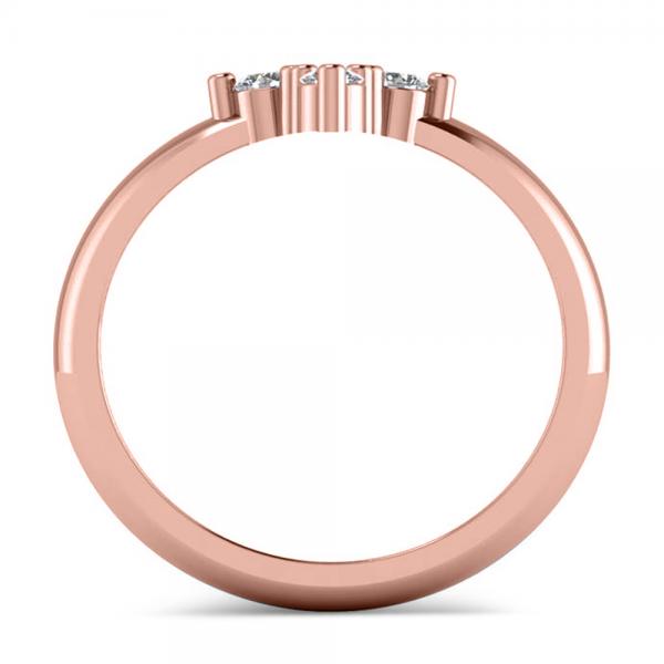 Small Religious Cross Round-Cut Diamond Ring 14k Rose Gold (0.30ct)