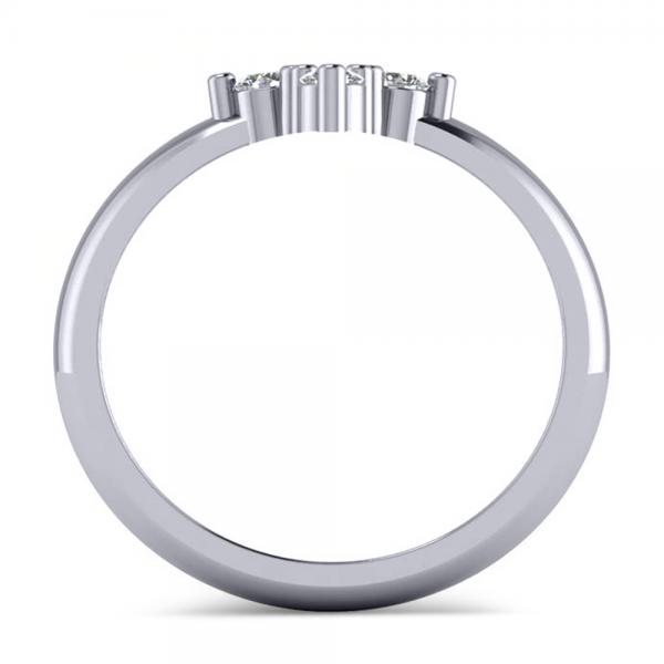 Small Religious Cross Round-Cut Diamond Ring 14k White Gold (0.30ct)
