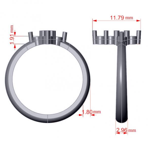 Small Religious Cross Round-Cut Diamond Ring 14k White Gold (0.30ct)