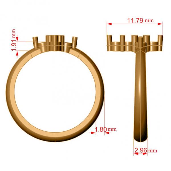 Small Religious Cross Round-Cut Diamond Ring 14k Yellow Gold (0.30ct)