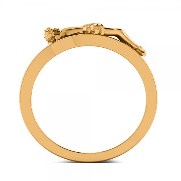 Religious Crucifix Fashion Ring in Plain Metal 14k Yellow Gold