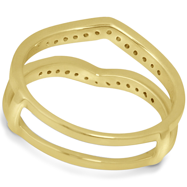Ladies Diamond Ring Guard, Enhancer in 14K Yellow Gold 0.25ctw G46