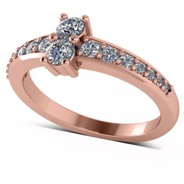 Diamond Accented Two Stone Ring 14k Rose Gold (0.51ct)