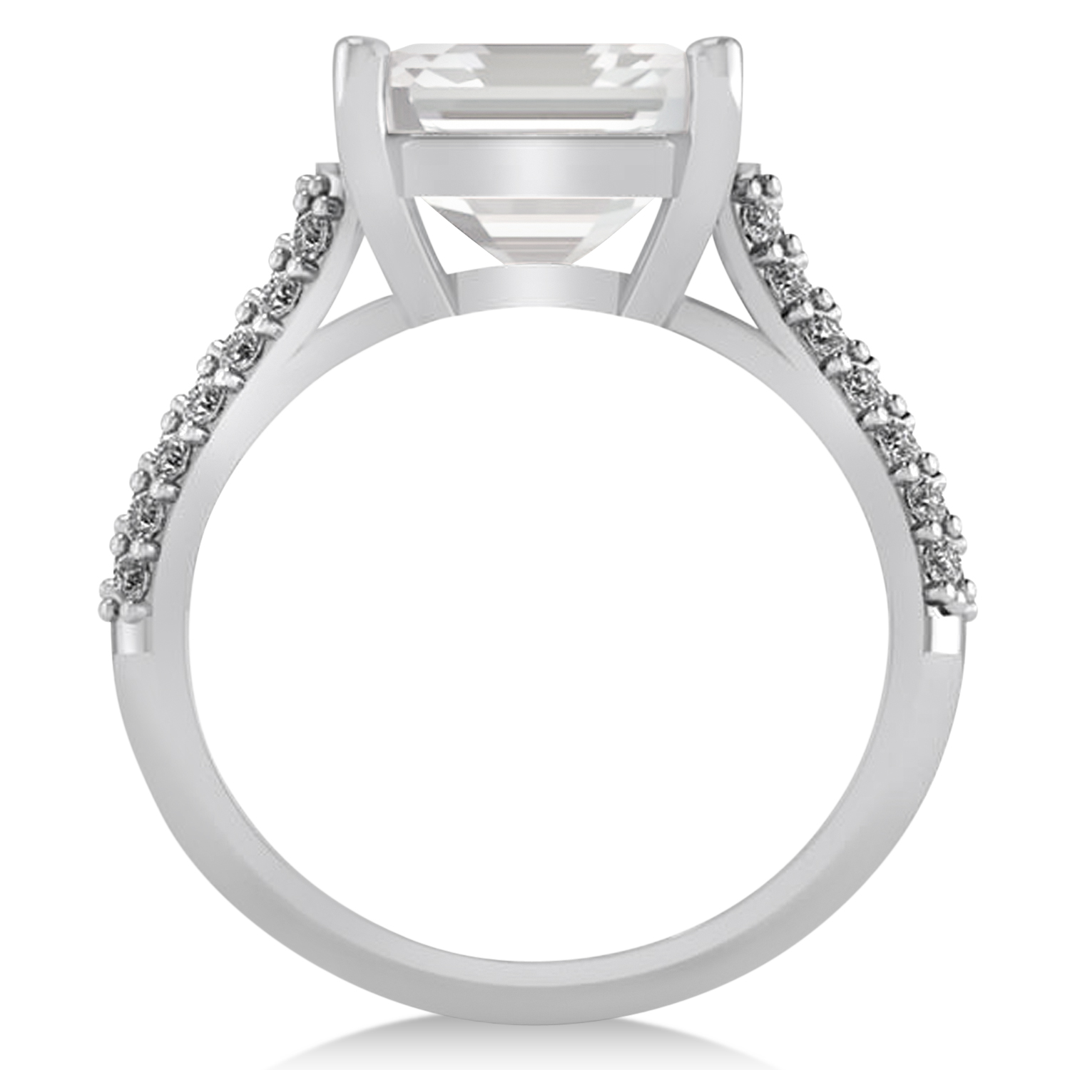 Oval White Topaz & Diamond Engagement Ring 18k White Gold 4.42ct AD1912