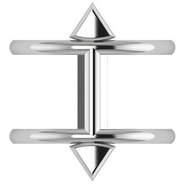 Cupid's Arrow Abstract Fashion Ring Plain Metal 14k White Gold