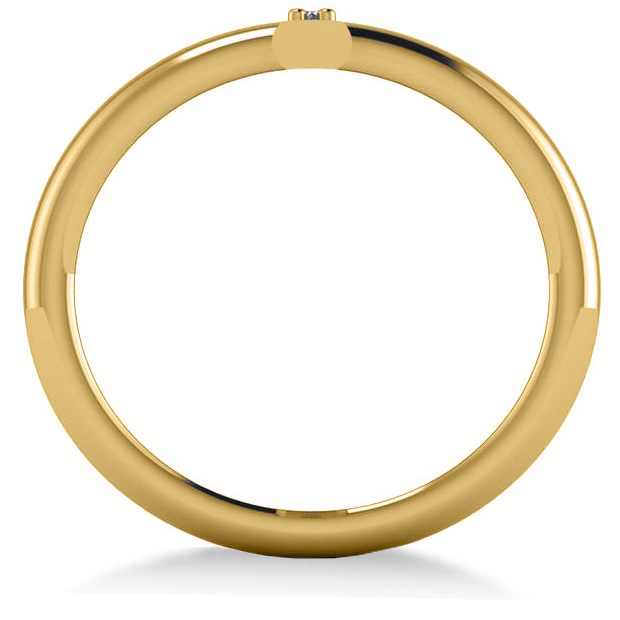 Vertical Diamond Studded Bar Ring 14k Yellow Gold (0.26ct)