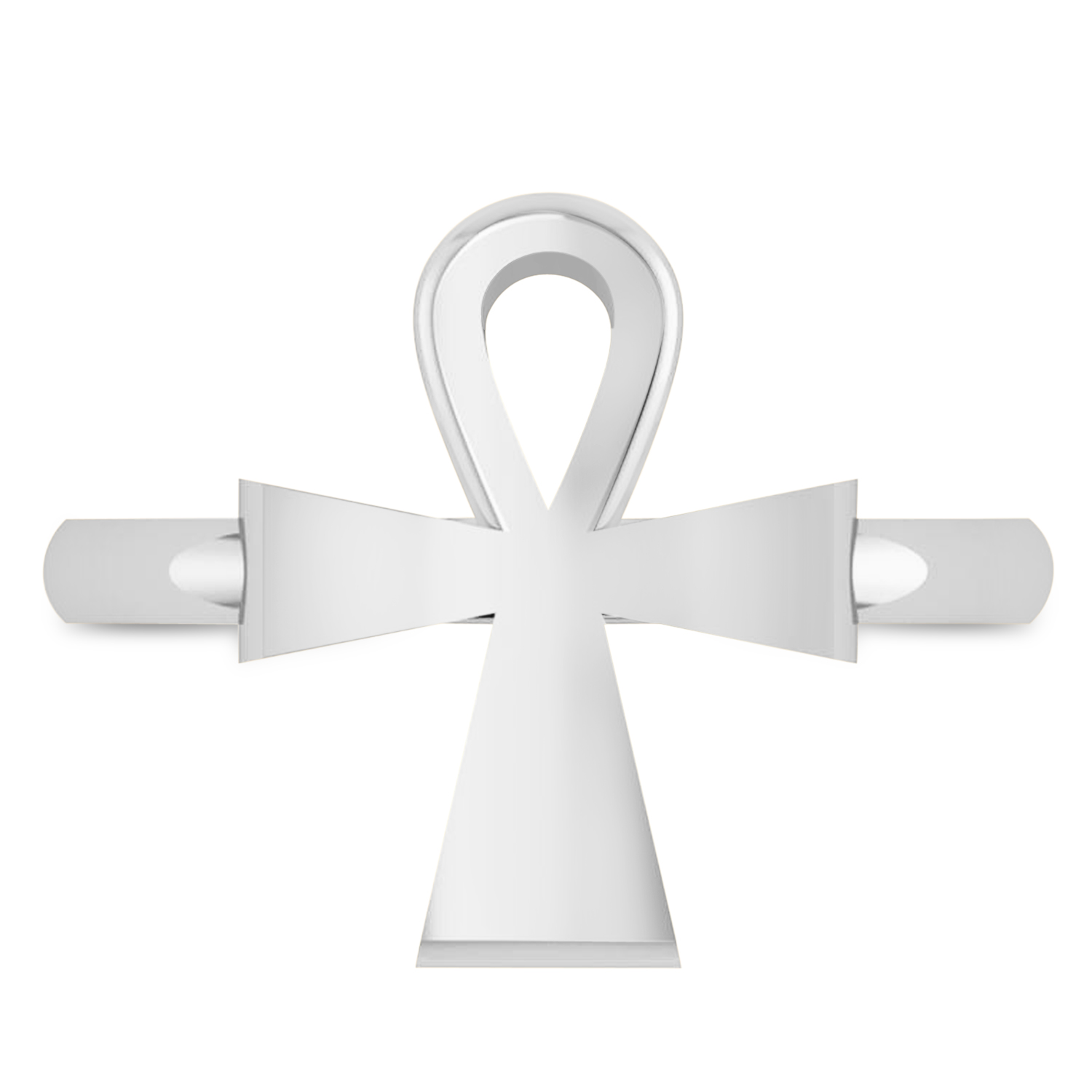 Ankh Egyptian Cross Ring 14K White Gold