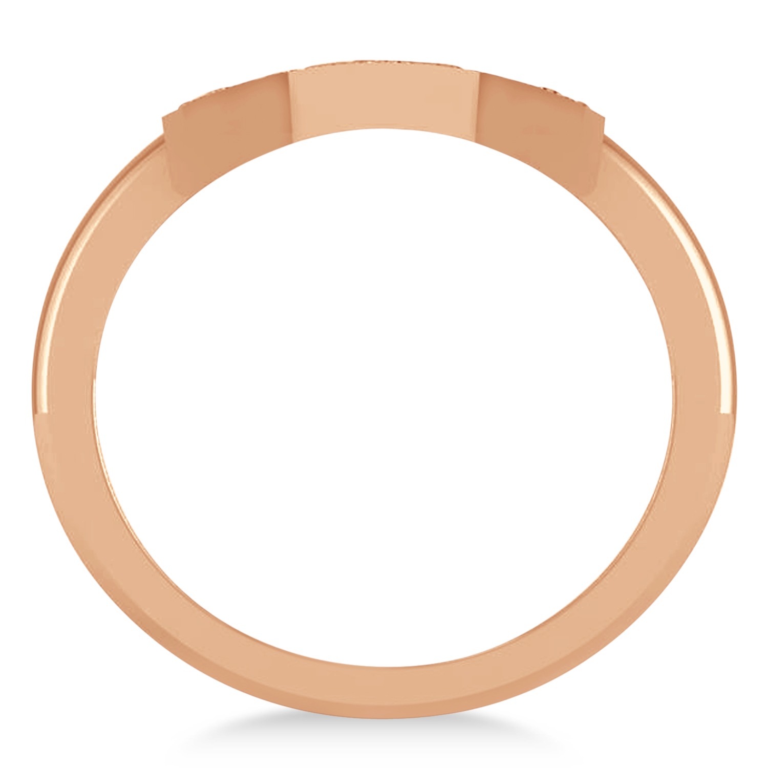 Diamond Ankh Egyptian Cross Ring 14K Rose Gold (0.31ct)