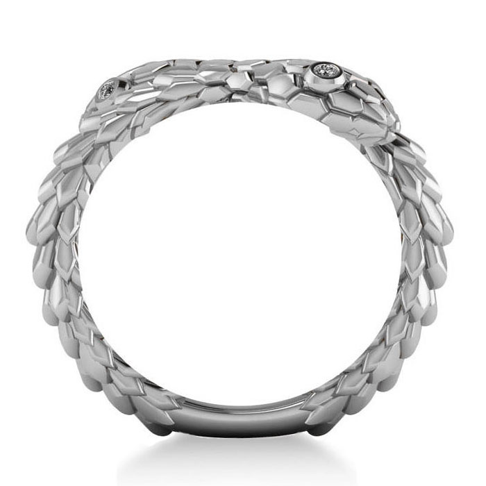 Diamond Double Snake Fashion Ring 14k White Gold (0.04ct)