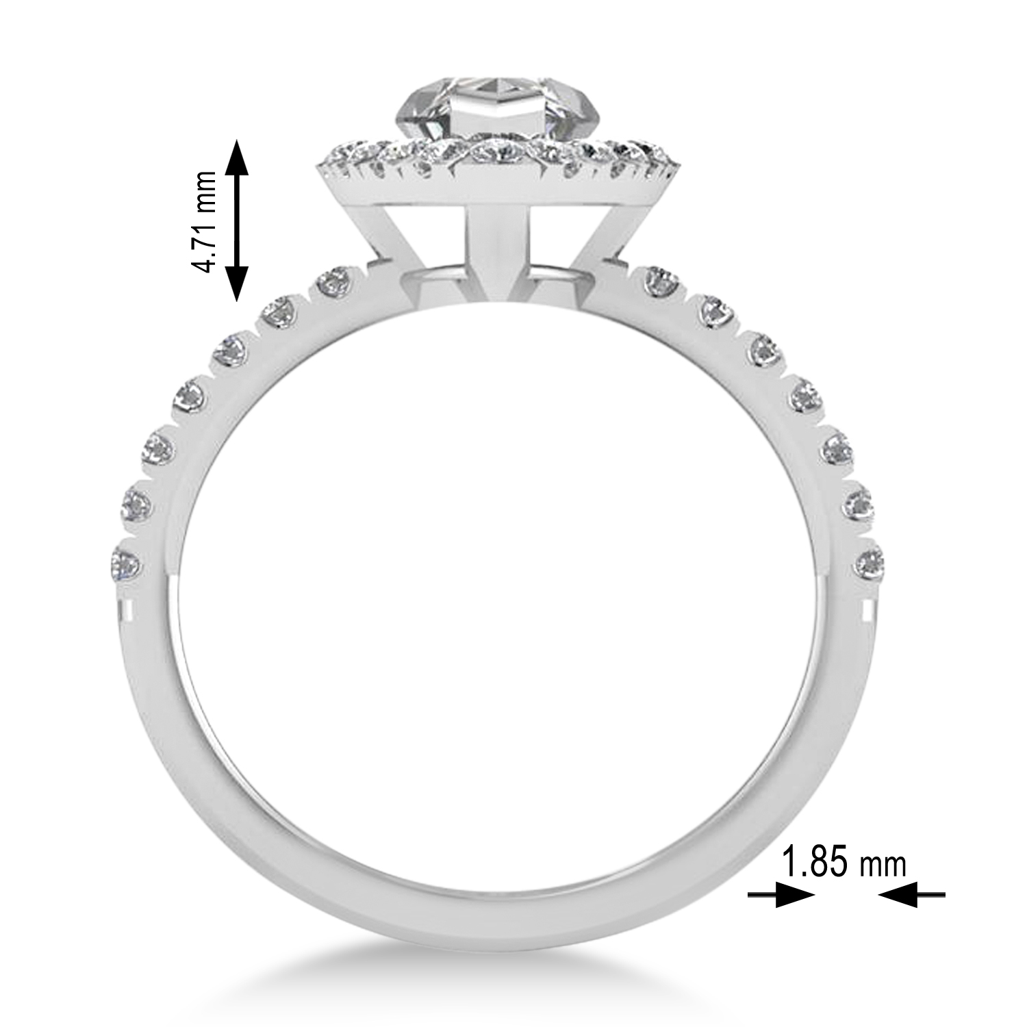 Diamond Marquise Halo Engagement Ring 14k White Gold (1.84ct)