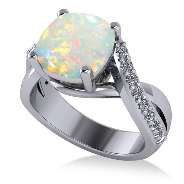 opal engagement rings white gold