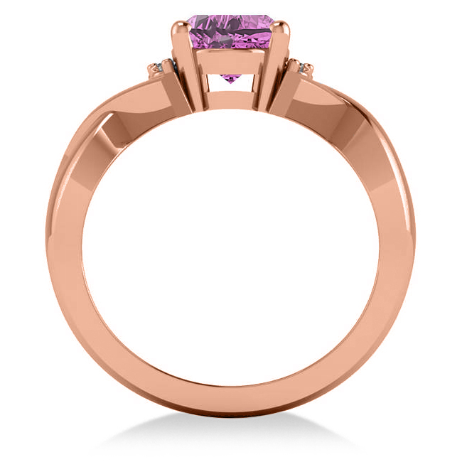 Twisted Oval Pink Sapphire Engagement Ring 14k Rose Gold (2.29ct)
