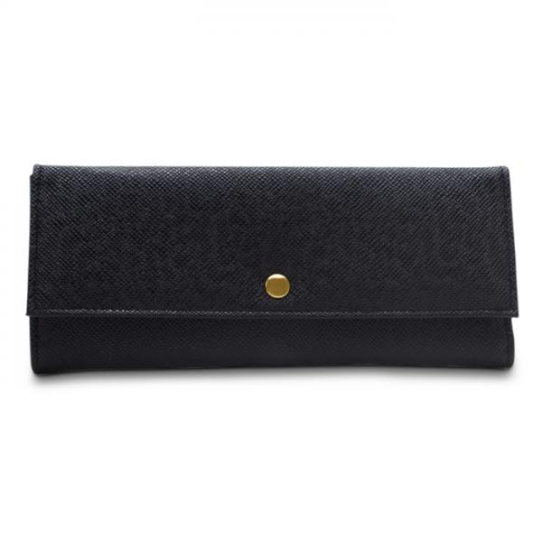 WOLF Brighton Women's Faux Leather Travel Jewelry Case w/ Zippered Pockets 3 Colors