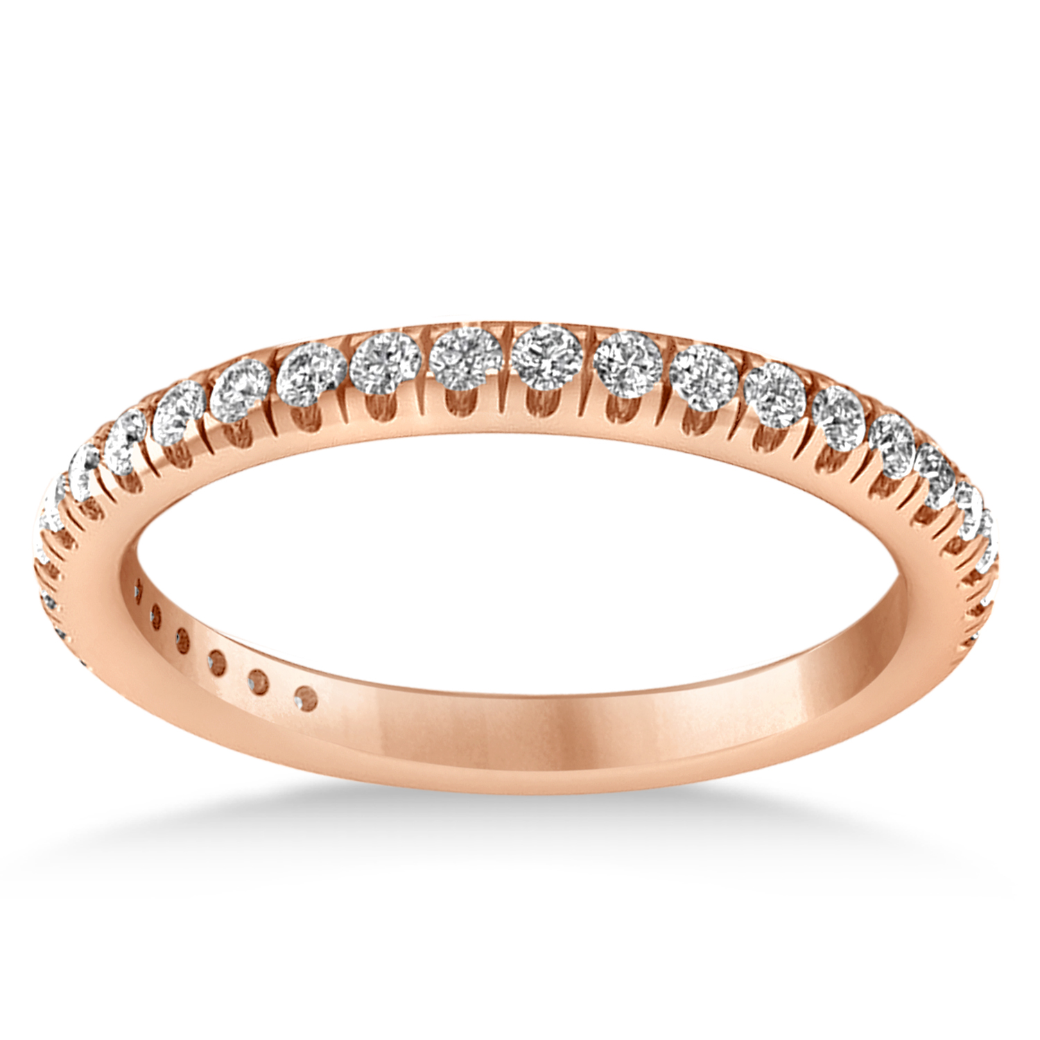 Lab Grown Diamond Semi-Eternity Ring Wedding Band 18k Rose Gold (0.41ct)