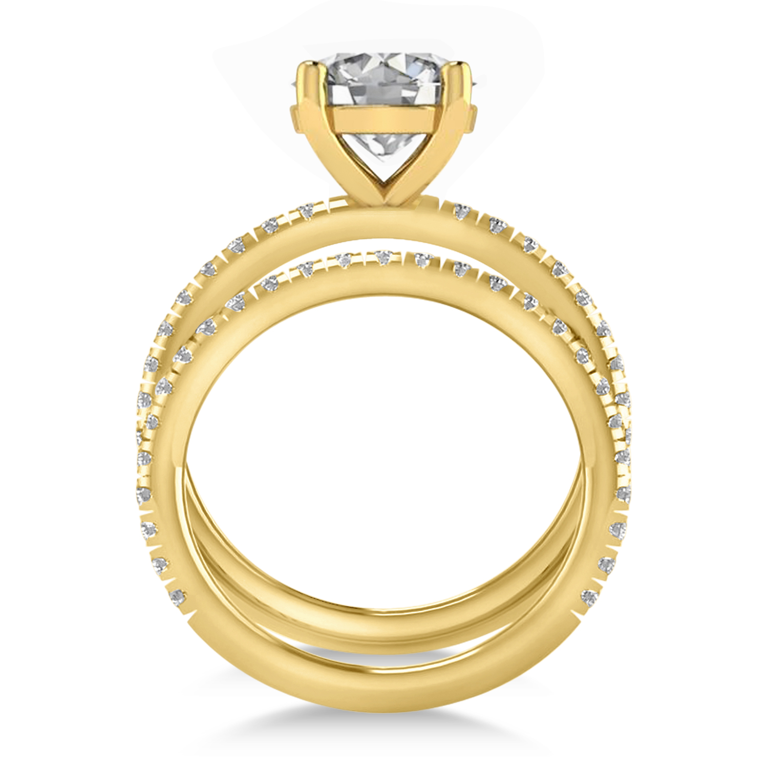 Diamond Round-Set Semi-Eternity Bridal Set 18k Yellow Gold (2.62ct)