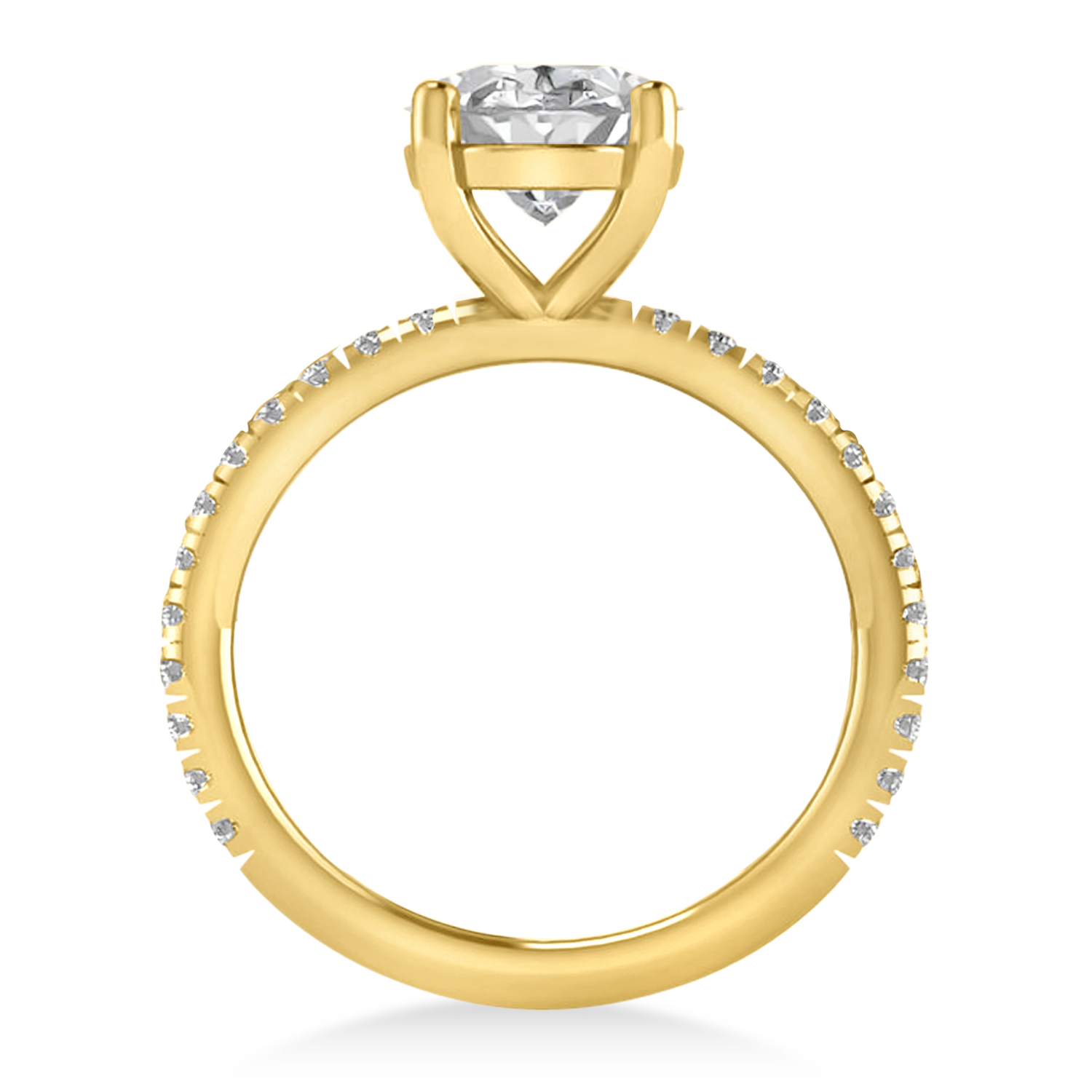 Diamond Oval-Set Engagement Ring 14k Yellow Gold (3.36ct)