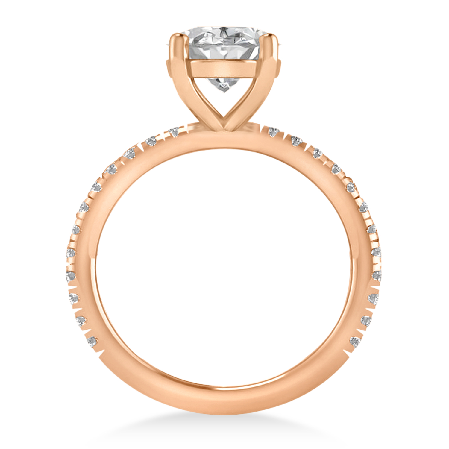 Diamond Oval-Set Engagement Ring 18k Rose Gold (3.36ct)