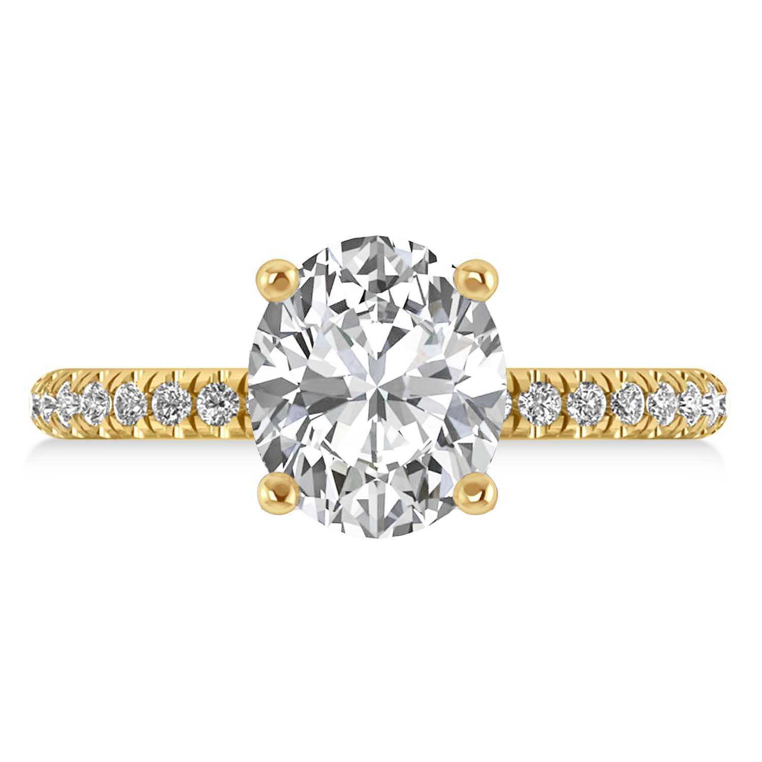 Diamond Oval-Set Engagement Ring 18k Yellow Gold (3.36ct)