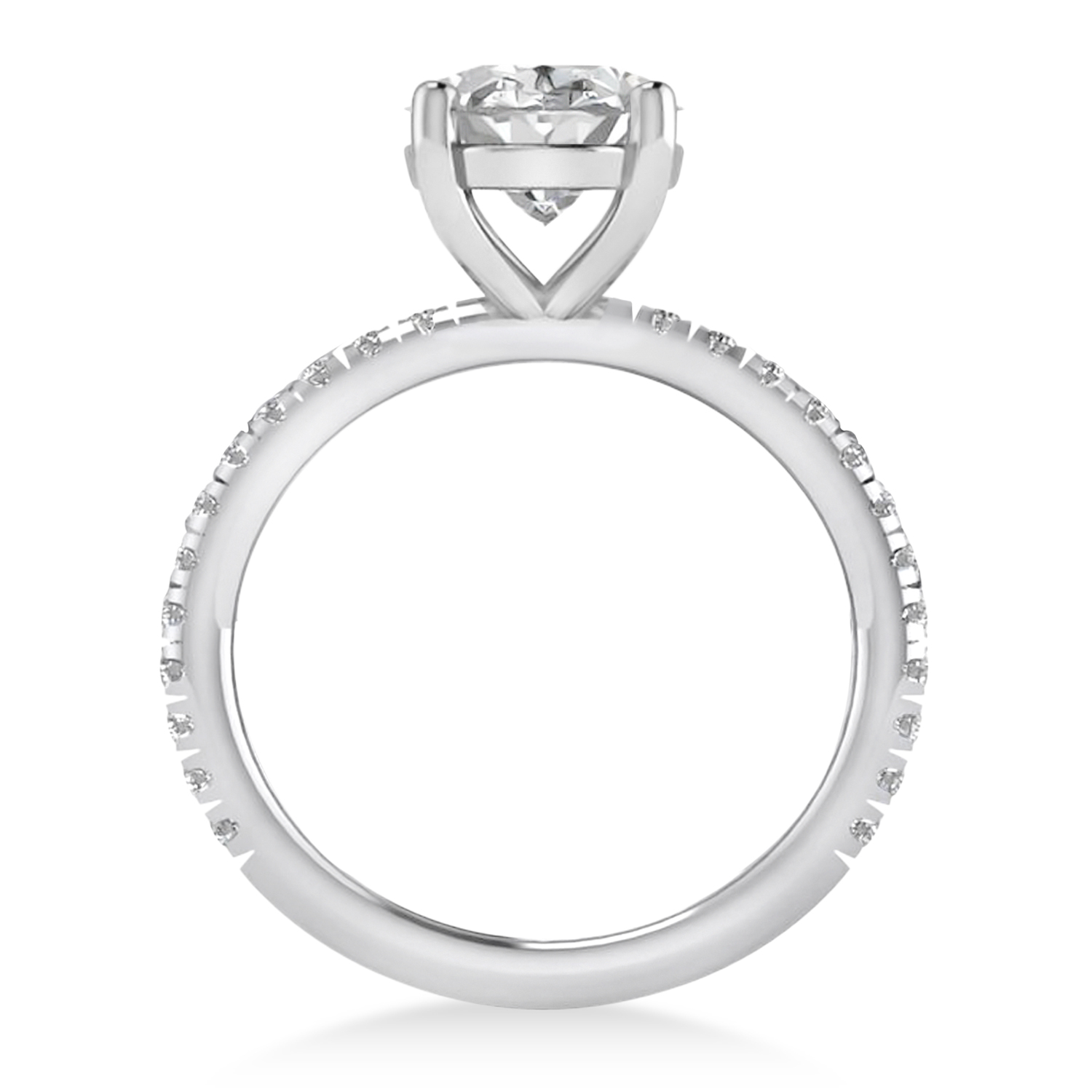 Diamond Oval-Set Engagement Ring Palladium (3.36ct)