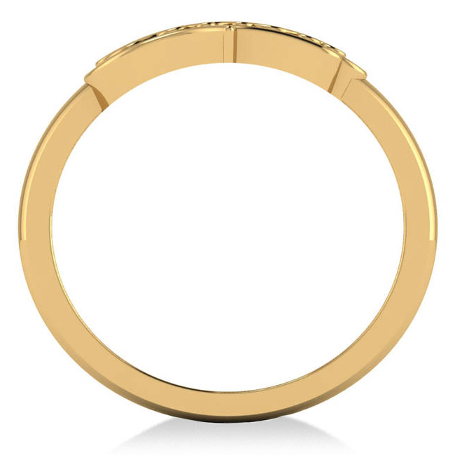 Hand of God Hamsa Swirl Design Spiritual Fashion Ring 14k Yellow Gold