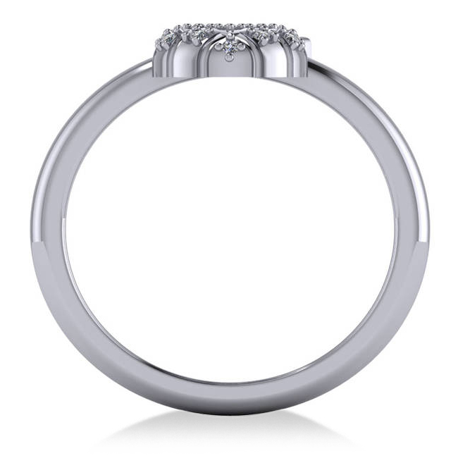 Diamond Accented Pineapple Fashion Ring 14k White Gold (0.10ct)