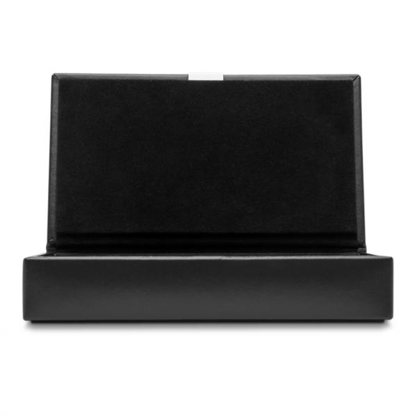 WOLF Heritage Men's Black Faux Leather Jewelry Box w/ 15 Compartments Home/Travel