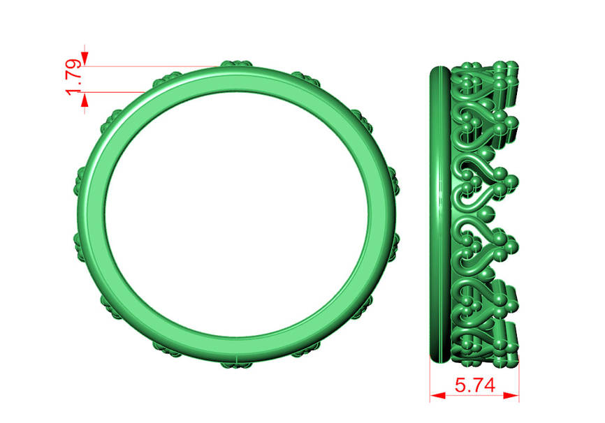 Inverted Heart Crown Ring 14k White Gold