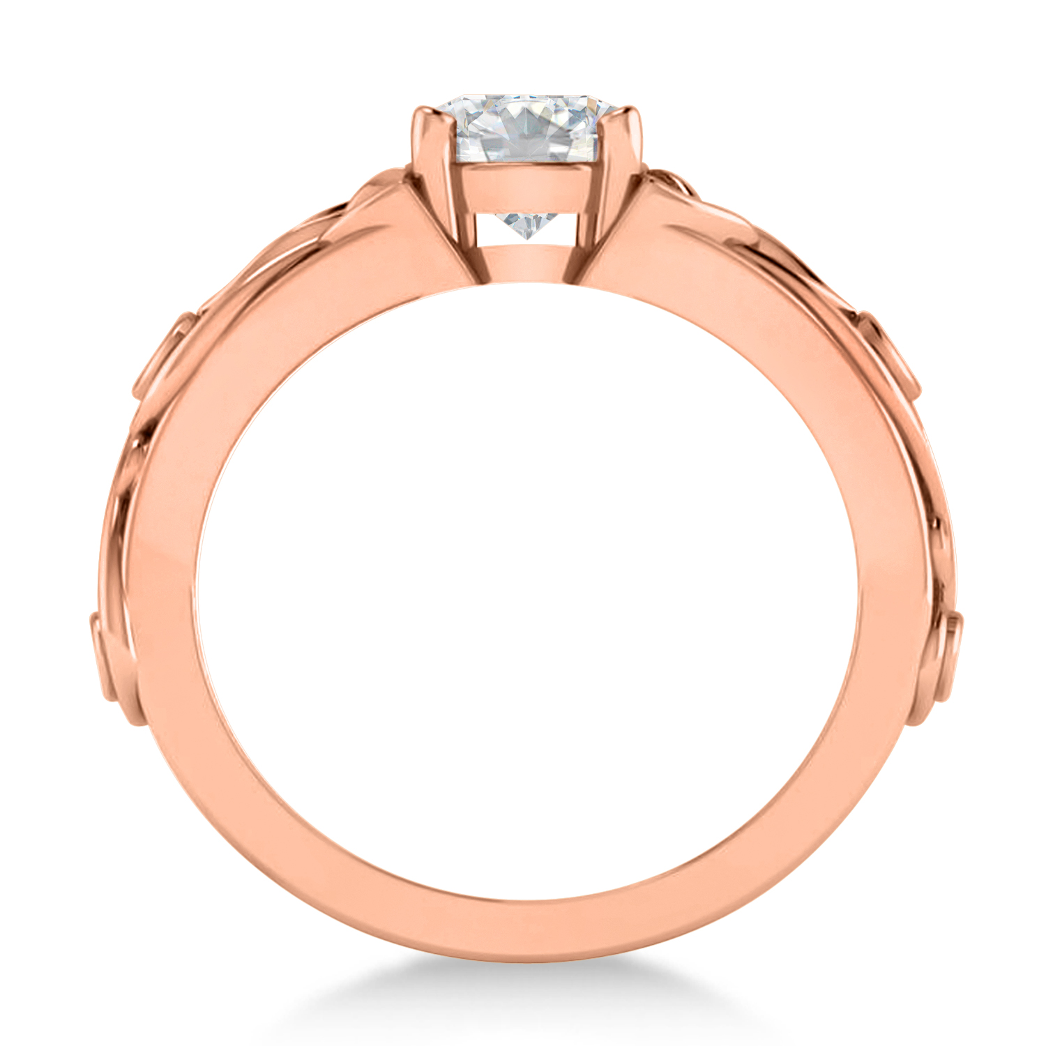 Diamond & Moissanite Celtic Engagement Ring 14k Rose Gold (1.06ct)