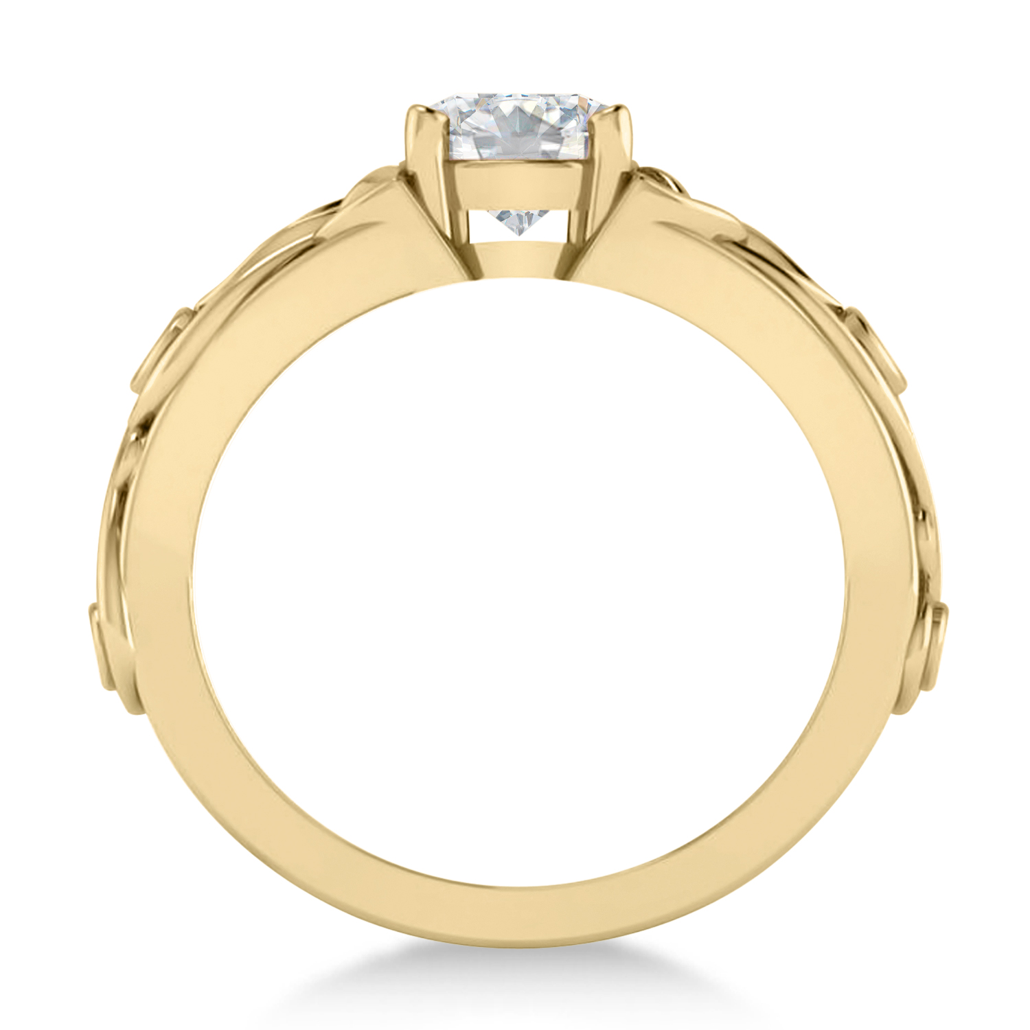 Diamond & Moissanite Celtic Engagement Ring 14k Yellow Gold (1.06ct)