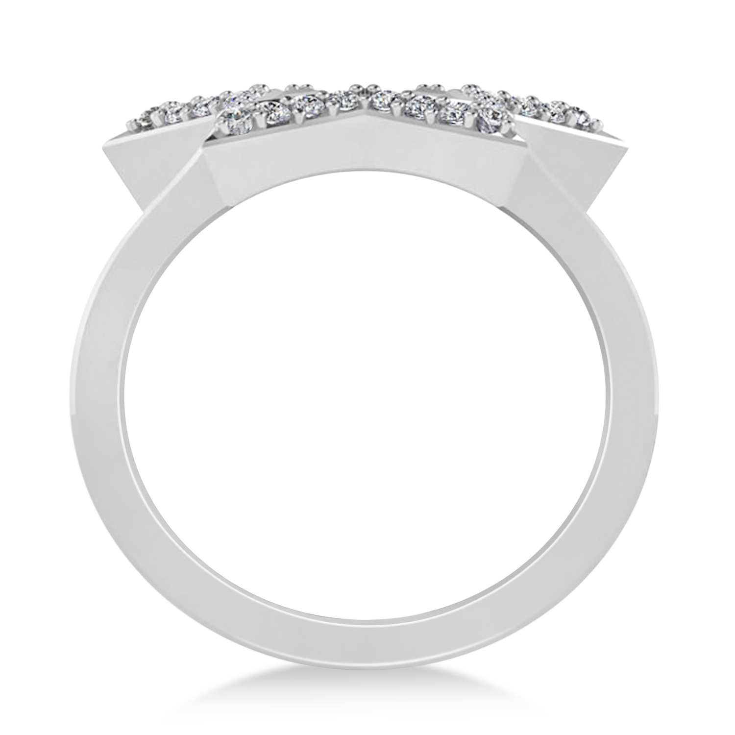 Galaxy Star Diamond Accented Ladies Ring 14k White Gold (0.35ct)