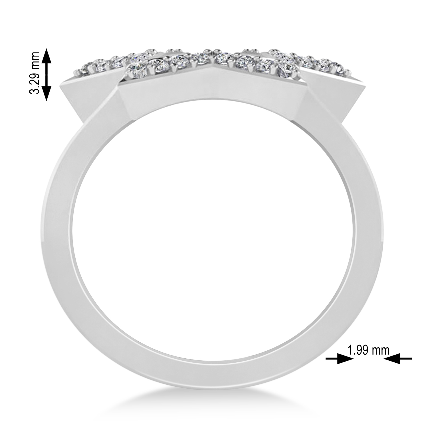 Galaxy Star Diamond Accented Ladies Ring 14k White Gold (0.35ct)
